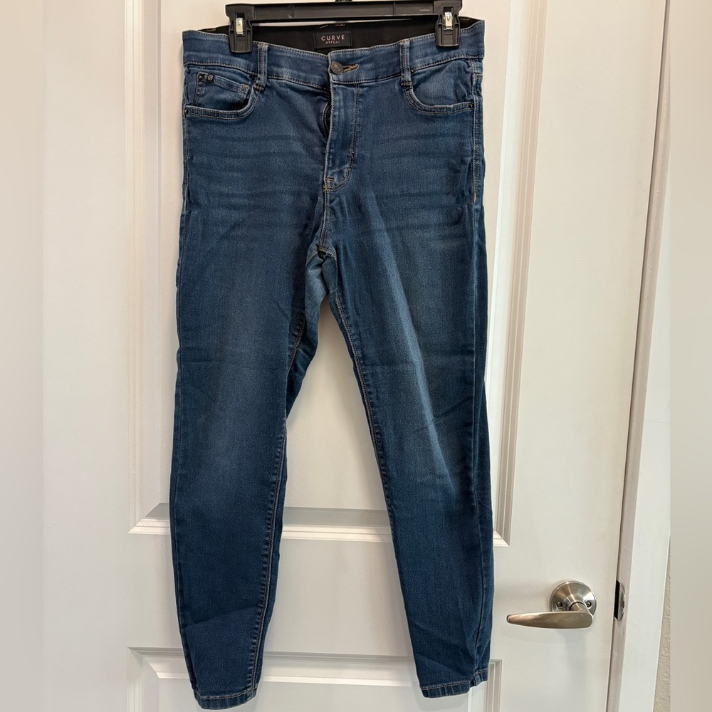 Casual Blue Straight Leg Jeans for Women